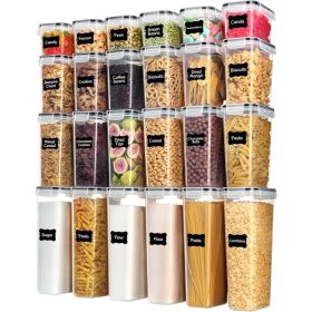Airtight Food Storage Containers With Lids, 24 Pack, Reusable Kitchen Pantry Containers For Dry Food, Cereal, Snacks & Meal Prep