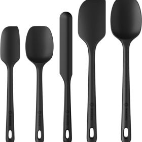 5 Piece Silicone Spatula Set, Heat Resistant Rubber Kitchen Utensils For Cooking & Baking