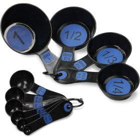 10 Pack Easy Read Plastic Measuring Cup Set, Clear Markings For Cooking, Baking, Mixing & Kitchen Food Preparation