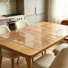 38x71Inch 1.5mm Thick Plastic Table Cover  Waterproof PVC Clear Table Protector Desk Protector Mat Writing Desk Pad For Desktop  Coffee & Dining Room